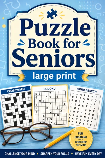 Puzzle Book for Seniors, large print